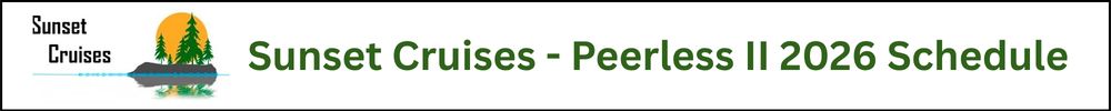 Sunset Cruises - Peerless II 2026 Schedule