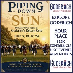 Explore Goderich Piping Down the Sun 2026