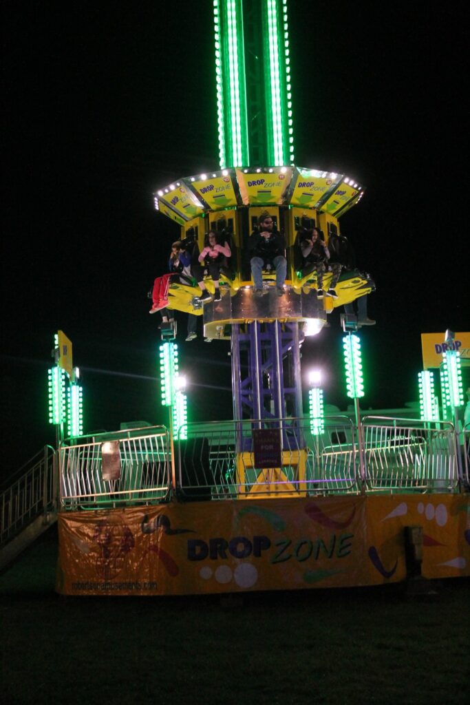 Night lights at the Spencerville Fair Midway