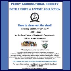Bottle Drive Warkworth Percy Agricultural Society 2025