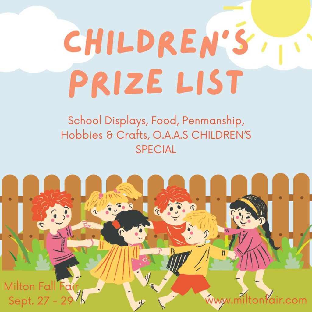 A lot happening at the Milton Fall Fair - the Children's Prize Book poster