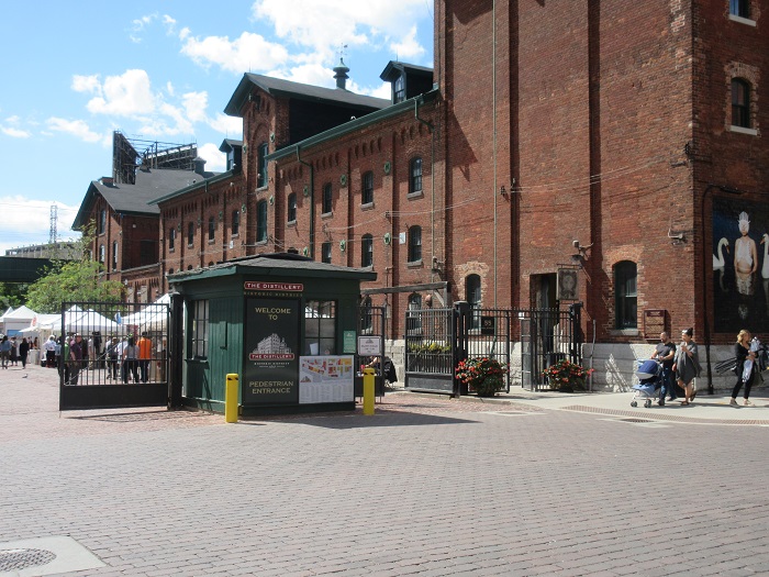 The Toronto Historic Distillery District entrance booth