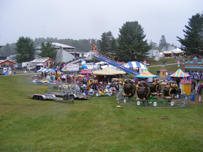 Looking down on the Kinmount Fair midway