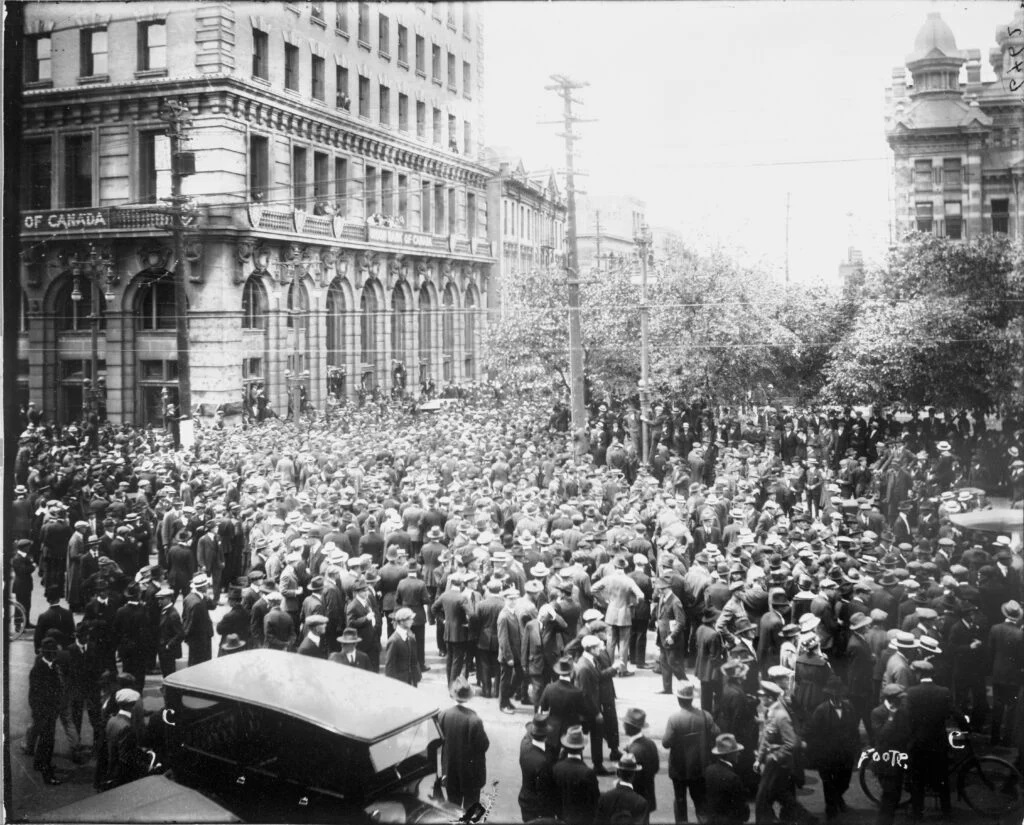 Workers on strike circa 1872