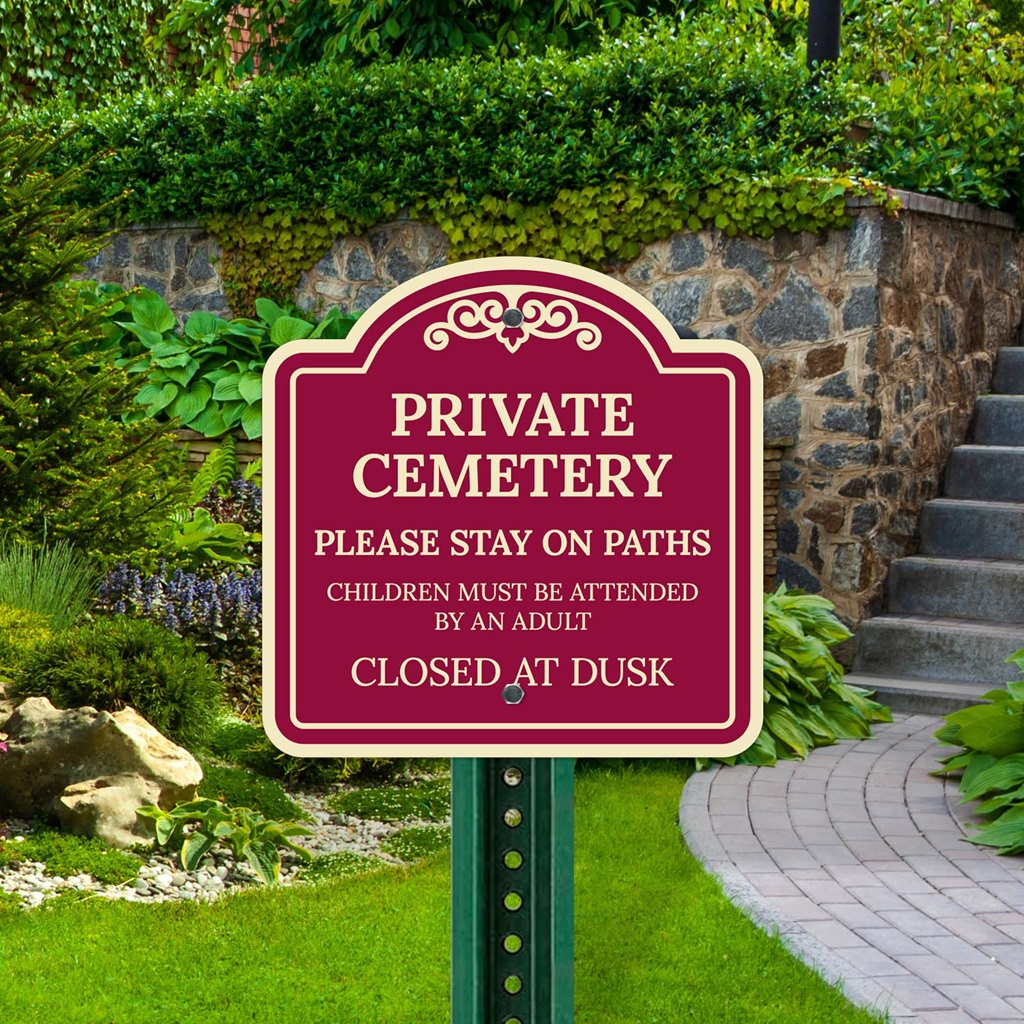 Private Cemetery Sign