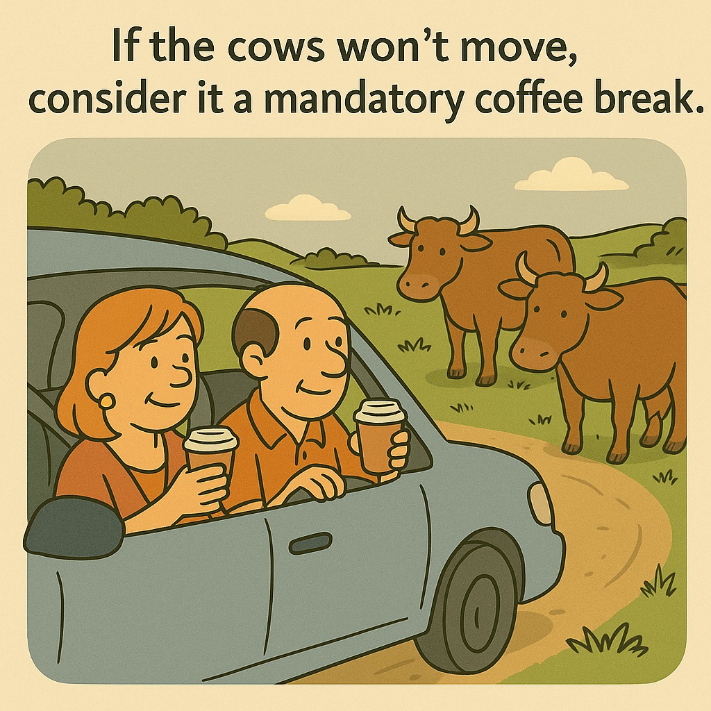 Cows have the right of way!
