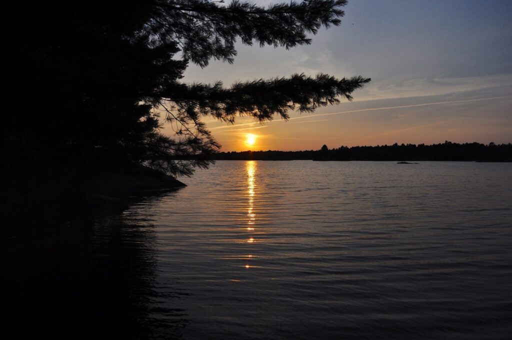 Evening fishing for walleye on the Moira River