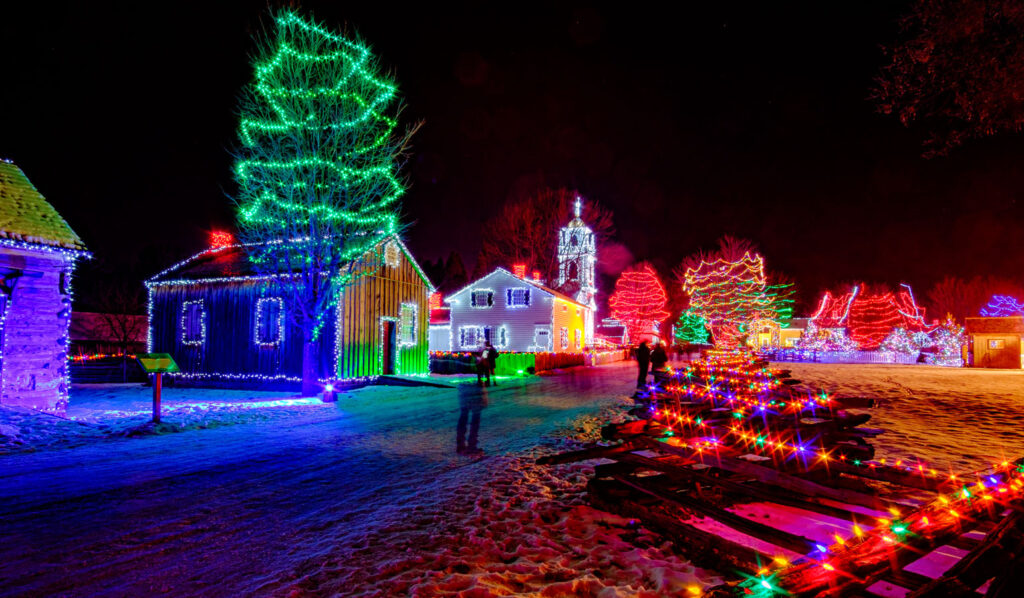 Winter in Ottawa - Upper Canada Village Alight at Night