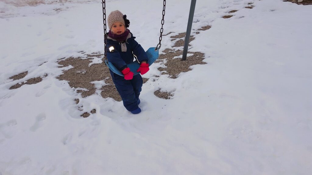 Family Winter Picnics - Swinging