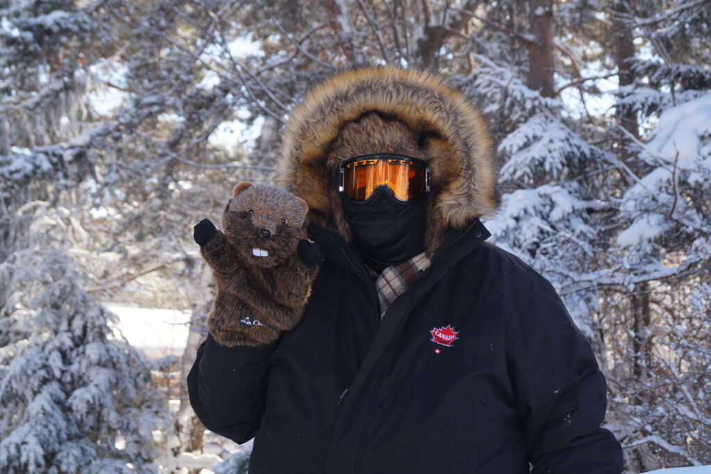 Taking the Pet Beaver for a Winter Walk - Family Day Weekend