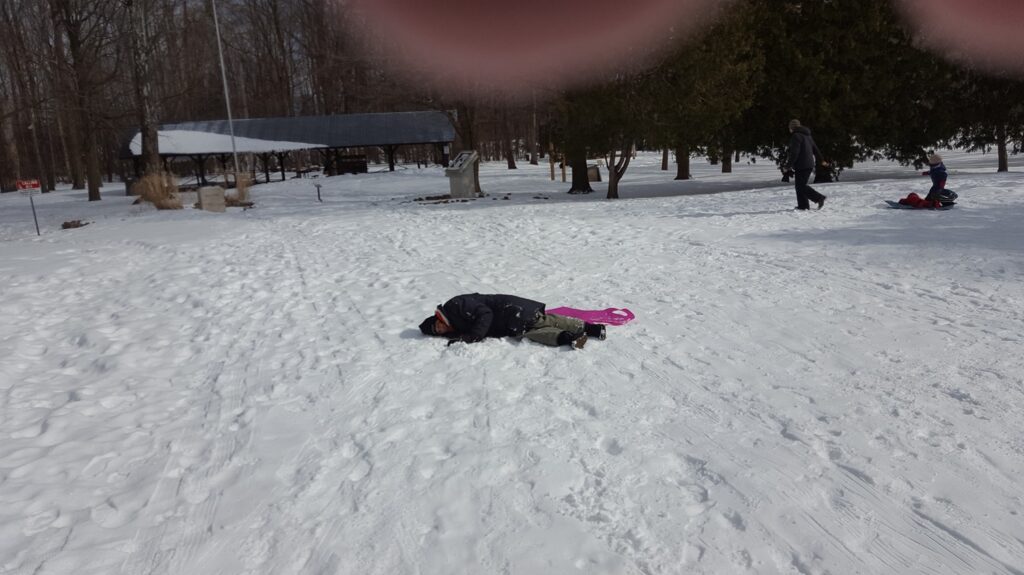 Family Winter Picnics - Crashing at the bottom