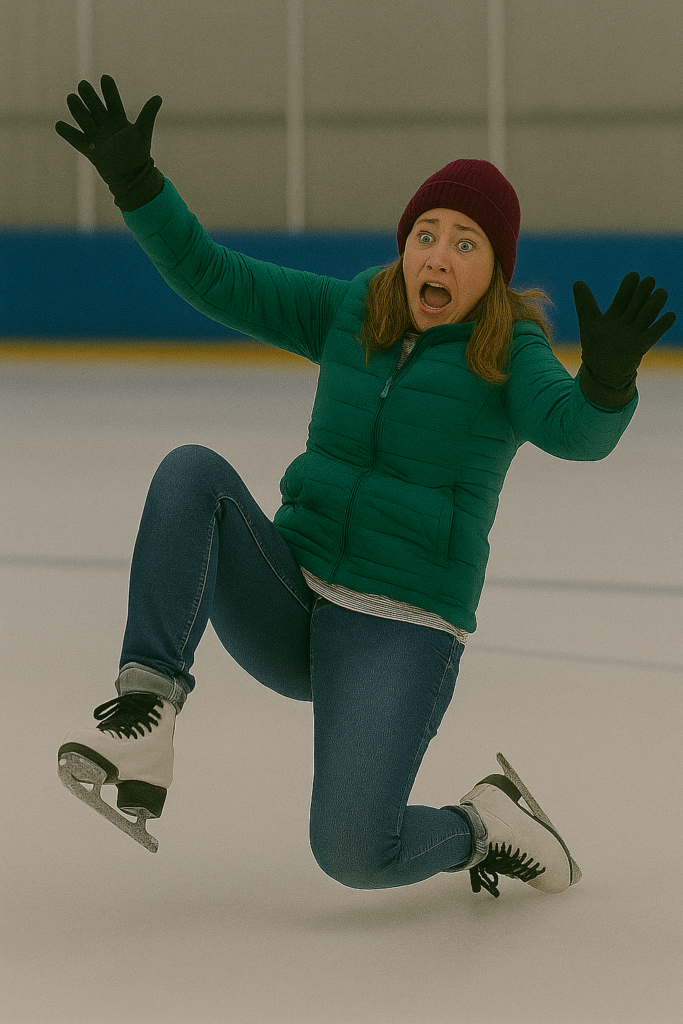 beginner Skater nearly falling