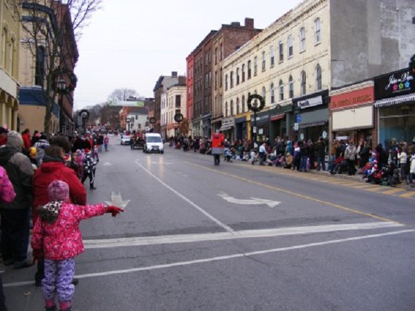 People line the street for the Port Hope Santa Claus parade