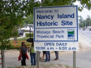 “Welcome to Nancy Island Historic Site”