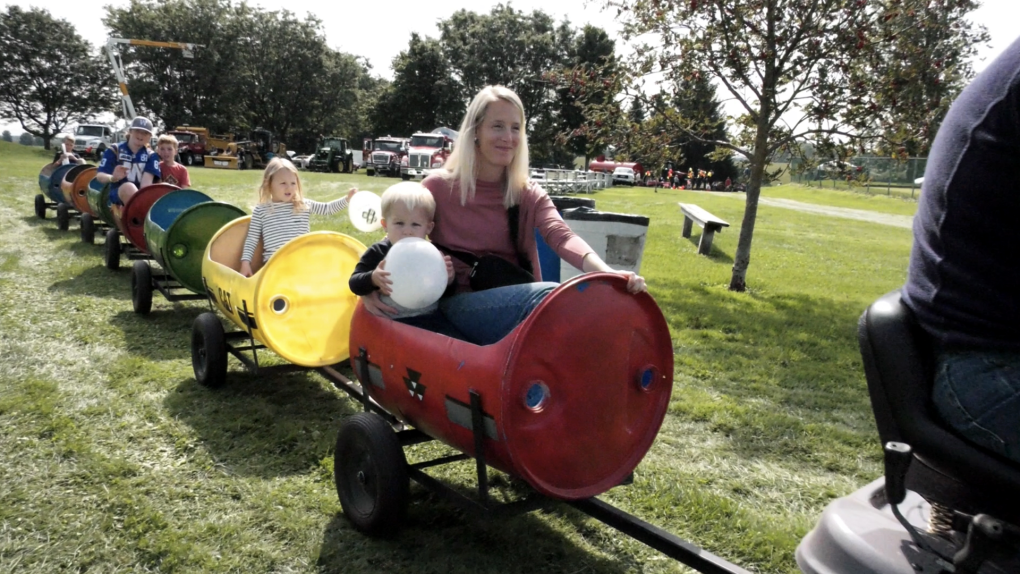 Riding the Fun Train with Mom at the Embro Fall Fair